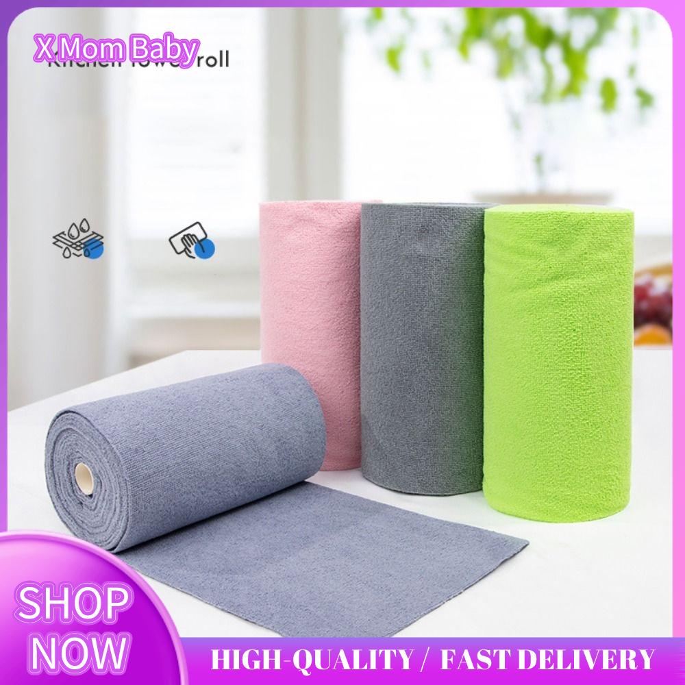 X MOM BABY 20PCS/Roll Tái sử dụng Khăn vi sợi Thay thế Thấm hút Khăn lau bát đĩa nhà bếp  Nhà bếp gia đình Giẻ lau đĩa dầu chống dính