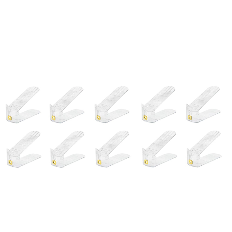 [Waanon]Shoe Slots Organizer,Adjustable Stackers,10 Pack Shoe Space Savers,Shoe Riser Shoe Slot,Shoe Storage Holder for Closet