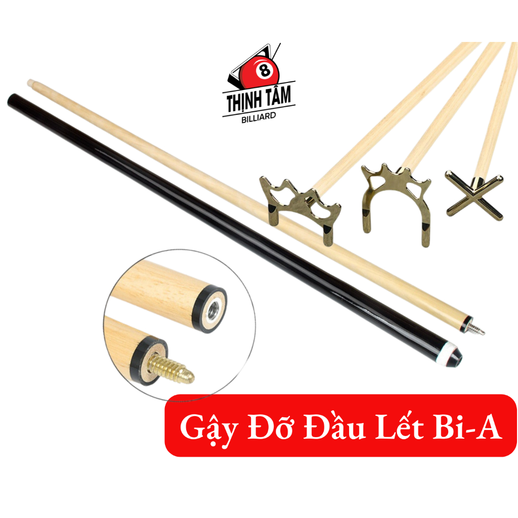 Gậy gắn đầu lết bida lỗ - gậy tay đỡ - cào - chạc đỡ bi-a pool