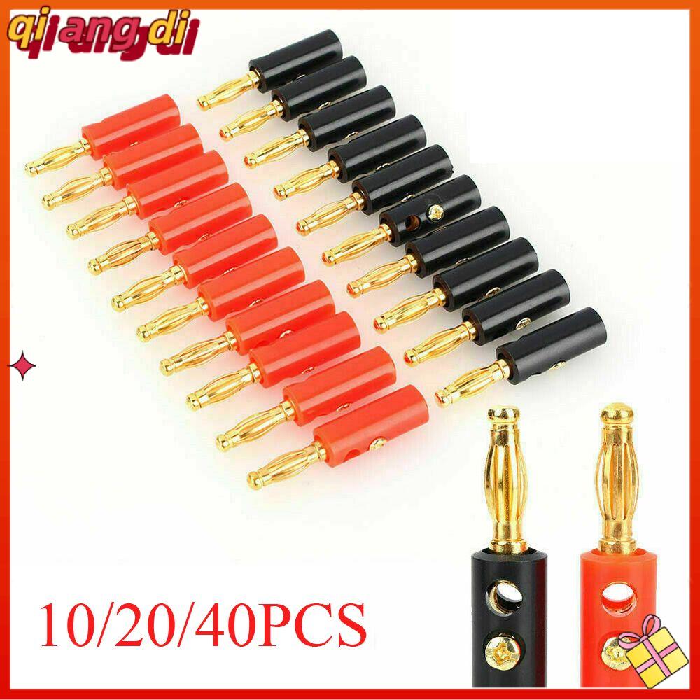 QIANGDI 4mm Bộ chuyển đổi Phụ kiện loa Jack âm thanh Phích cắm loa Đầu nối cáp dây Chuối cắm