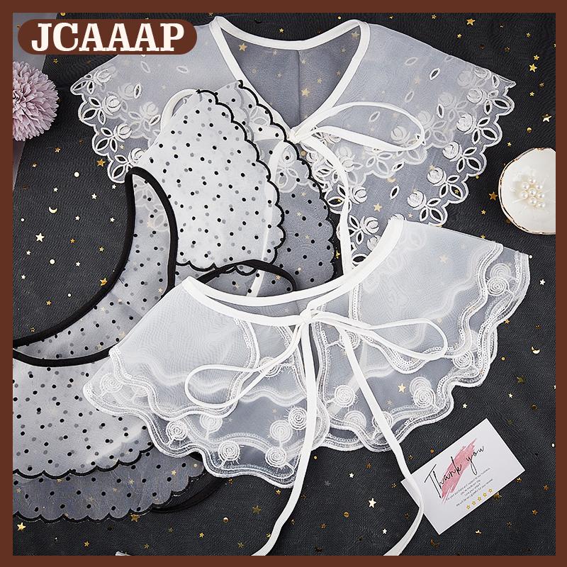 JCAAAP Phụ nữ ren giả cổ áo đám mây Vai Giả Áo sơ mi có thể tháo rời cổ áo vòng cổ
