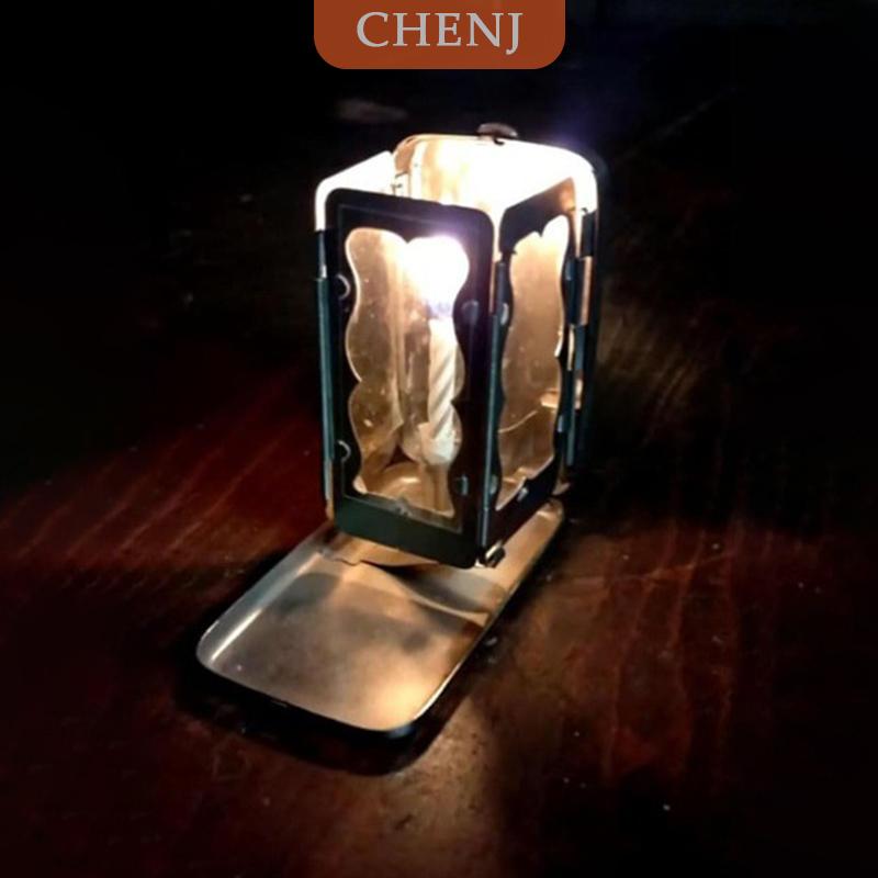 [COD] CHENJ โคมไฟเทียนแบบพับเก็บได้โคมไฟสำหรับเทียนจริงแบบวินเทจโคมไฟแบบพกพาสำหรับตกแต่งเทียนสำหรับตั้งแคมป์เดินป่าท่องเที่ยว ราคา 118 บาท*ส่งฟรี