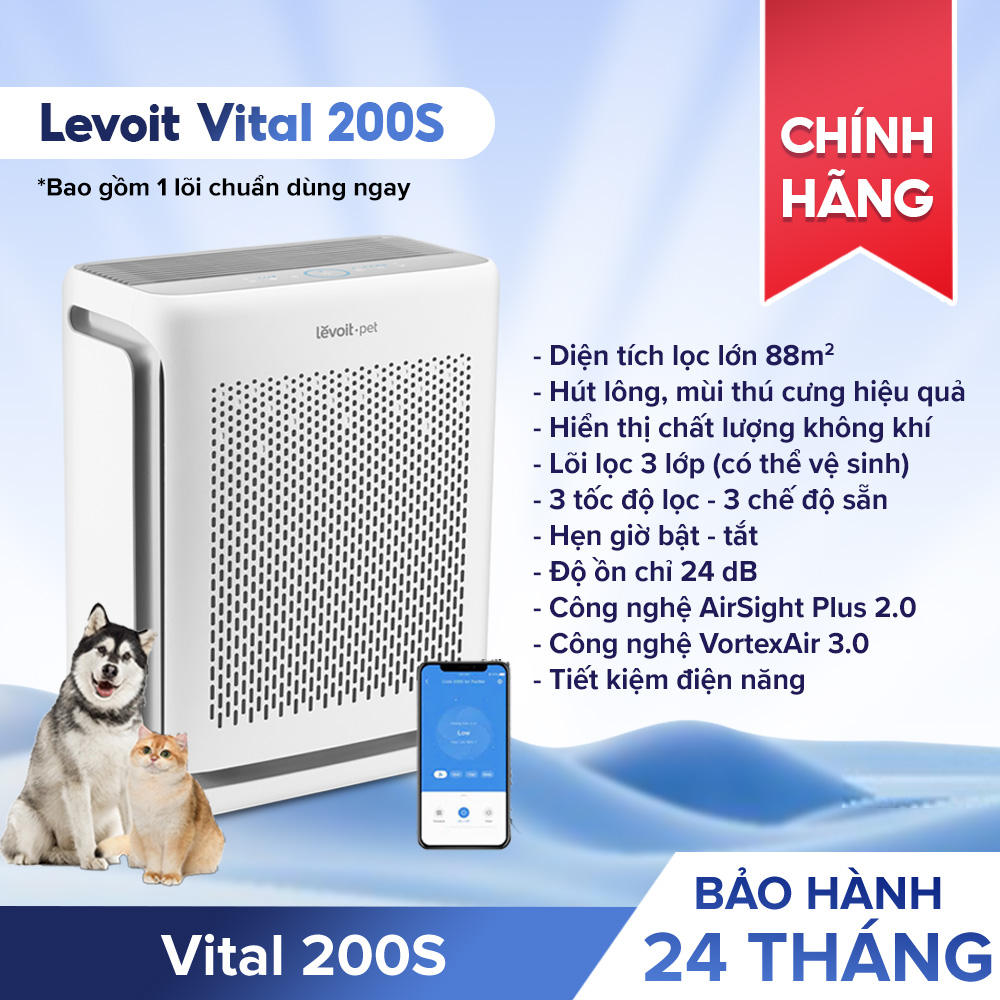 Máy Lọc Không Khí Levoit Vital 200S - Thiết Bị Tạo Môi Trường Sạch Cho Gia Đình