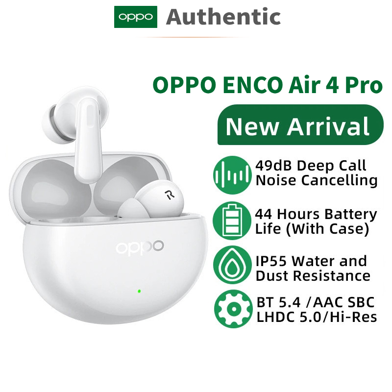 OPPO Enco Air 4 Pro TWS Earphone Bluetooth 5.4 49dB Active Noise Cancelling 44 Hours Battery Life True Wireless Headphone IP55