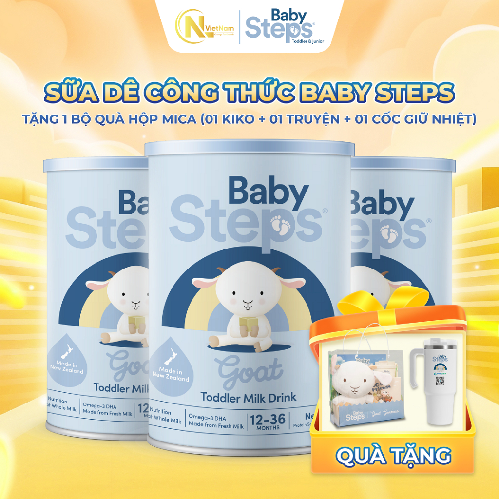 ( Kèm Quà) Combo 3 lon Baby Steps số 3 900g