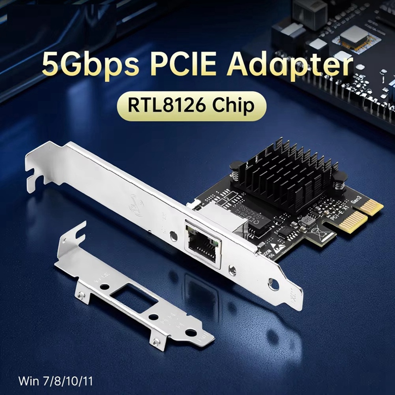 Gigabit Network Card RTL8126 Ethernet PCIE Wlan Adapter RTL8126 100Mbps/1G/2.5G/5G Gigabit Ethernet PCIE Wlan Adapter 5000Mbps for PC Win10 Giá 664,577 Đồng*Miễn phí vận chuyển
