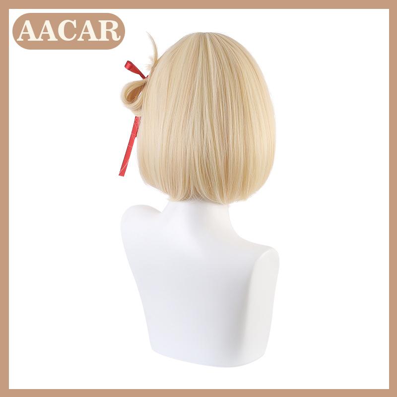 AACAR Anime lycoris terugslag cosplay nishikigi chisato tổng hợp tự nhiên cosplay tóc giả phần mở rộng bên ăn mặc lên phong cách accessorie