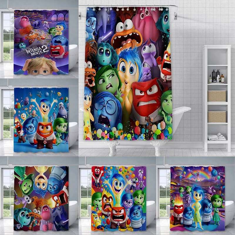 Inside Out Shower Curtain Waterproof Polyester Fabric Paint Colorful Bath Curtains Home Bathroom Dec
