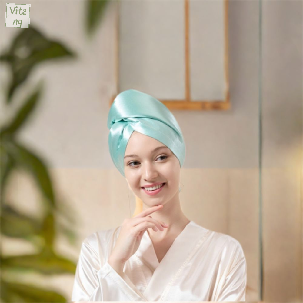 VITANG Sấy khô nhanh Mũ tóc khô bằng acetate hình bánh quế Có thể tái sử dụng Thoáng khí Khăn lau tóc khô Thiết kế băng đô Mềm mại Mũ tóc siêu thấm hút Phụ nữ