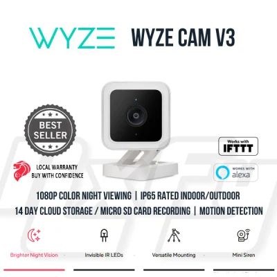 Wyze Cam v3 1080p HD Indoor Outdoor Video Camera cctv iptv baby monitor for Security, Pets w/Color Night Vision, 2-Way Audio, Works with Alexa & Google