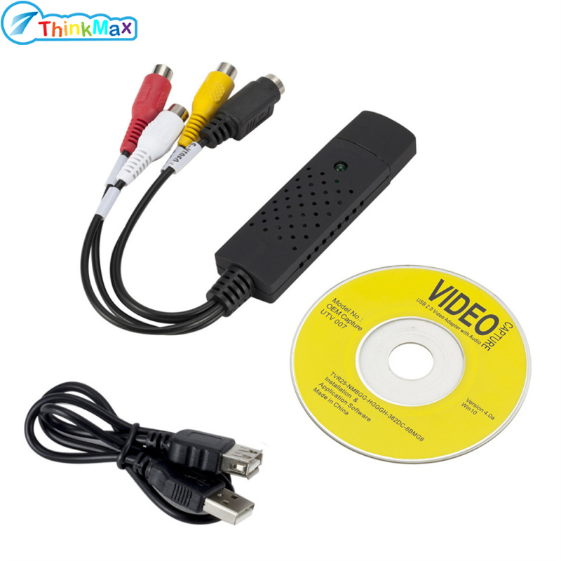 USB เครื่องบันทึกวิดีโอ VHS การ์ดบันทึกวิดีโอ2.0เพื่อเครื่องแปลงไฟล์ดิจิตอลวิดีโอที่เข้ากันได้กับระบบ Windows 7/8/10 ราคา 119 บาท*ส่งฟรี