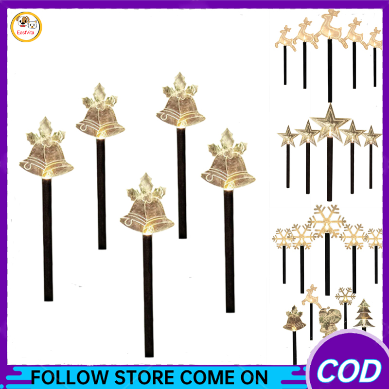5 gói 2V Đèn năng lượng mặt trời ngoài trời với tấm pin mặt trời Sử dụng năng lượng mặt trời đèn vườn trang trí Giáng sinh cho con đường sân hiên sân vườn