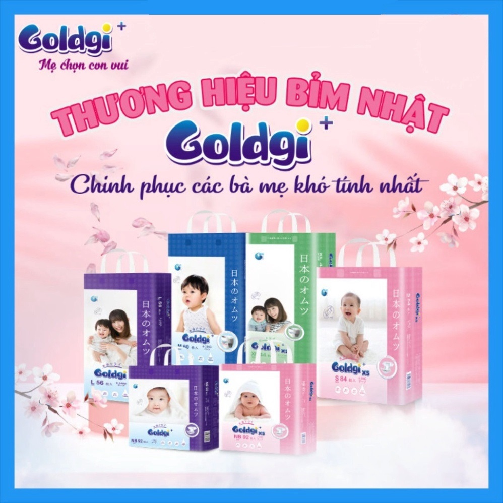  Bỉm dán quần Goldgi+ Goldgi X5   ECO Nhật size Nb92 S84 M66 M60 L56 L48 XL46 XL44 XXL34 