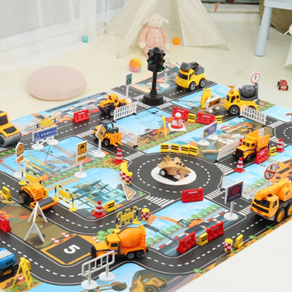 A4QUT Cartoon Kids Games Baby Play Mat Traffic Car Map Road Mat Car