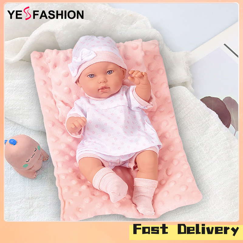 Yesfashion Store IN stock 12 Inch Realistic Reborn Dolls Lifelike Joint Movable Handmade Vinyl Baby Doll Toys For Boys Girls Birthday Christmas Gifts ราคา 500 บาท*ส่งฟรี
