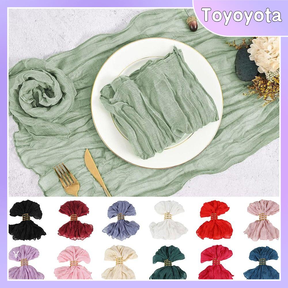 TOYOYOTA 6pcs Màu đơn sắc Khăn giấy gạc Xếp ly vuông 50x50cm Tấm lót bàn ăn Boho  Mảnh Cổ Điển Trang trí bàn ăn Tiệc cưới