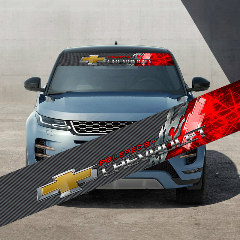 1Piece Carbon Fiber Car Front and Rear Window Windshield Sticker