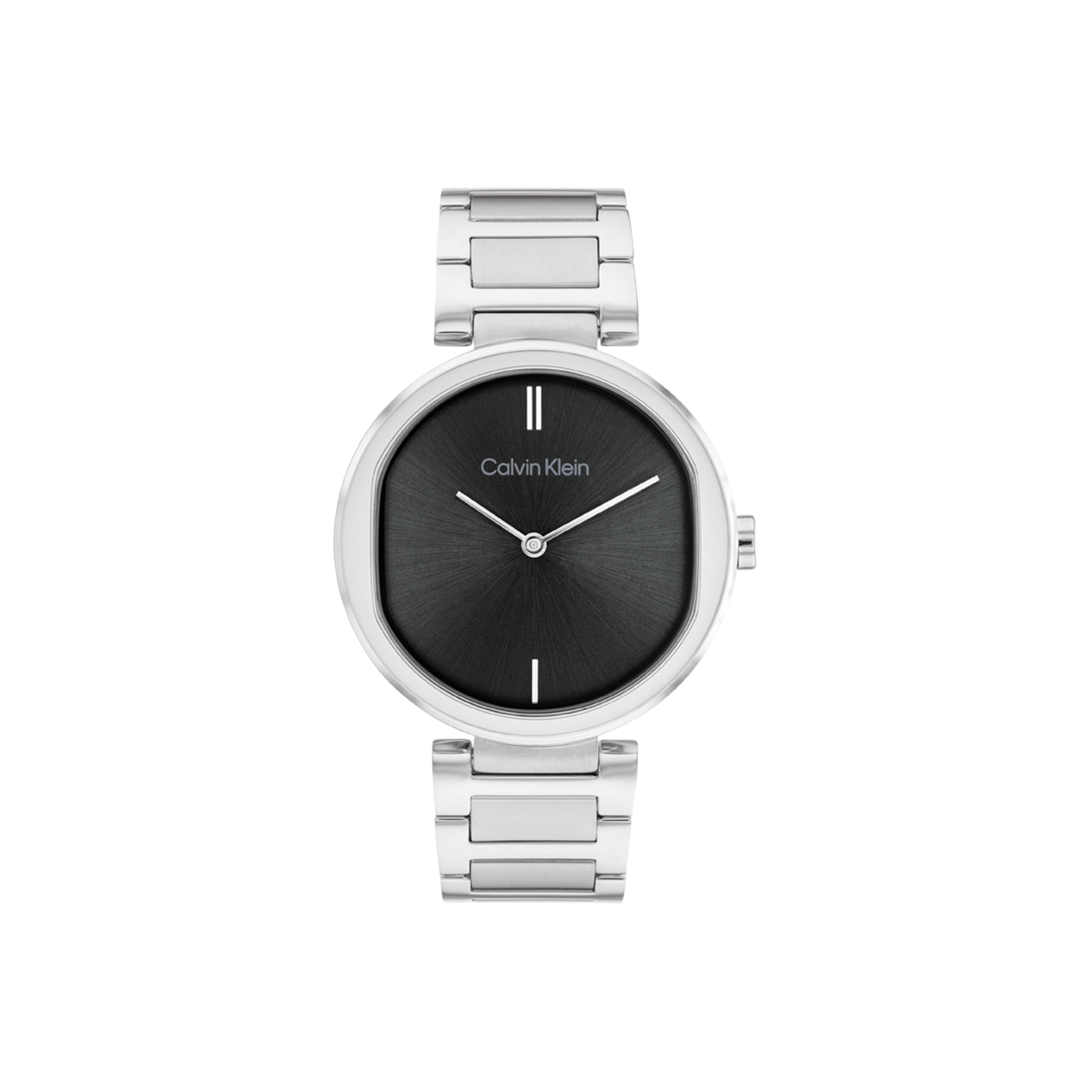 CK/Calvin Klein Elegant Two Tone Stainless Steel Strap Fashion Wrist Watches Quartz Movement Steel Strap 36 Black Dial