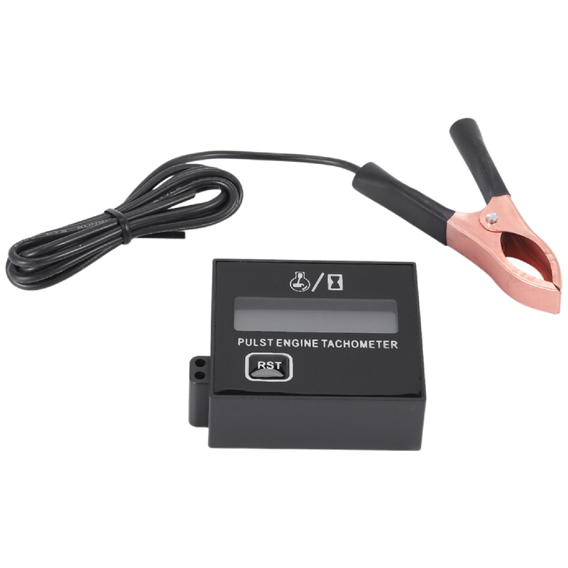 (CEUO) New Gasoline Digital Engine Tachometer Inductive Pulse Tachometer Waterproof with Battery for Chain Saw Mower 2/4 Stroke