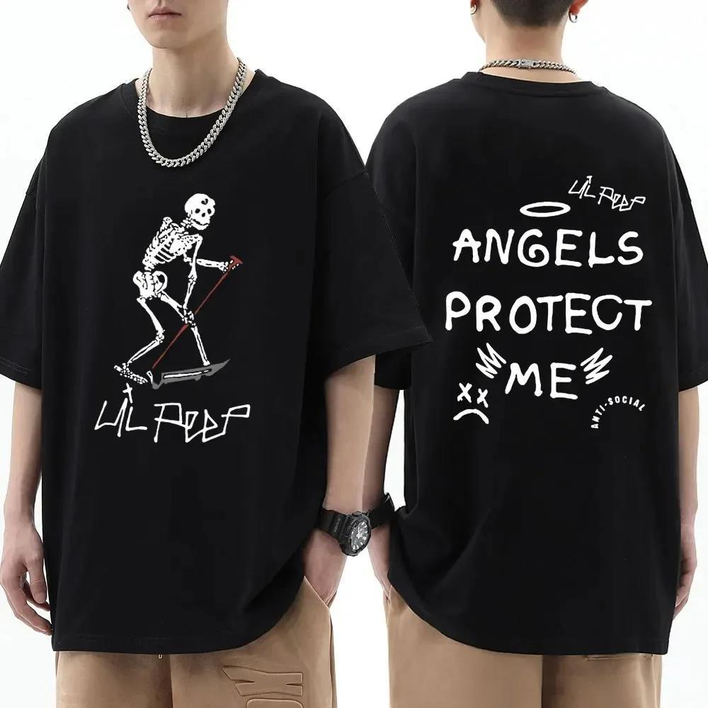 2025 Năm Mới Cotton Cổ Tròn Tay Ngắn T Áo Thun 2025 Summer Men Cotton T-Shirt Rapper Lil Peep Same Style Gr Thời Trang Hàn Quốc Giản Dị Lễ Hội Mùa Xuân Giá