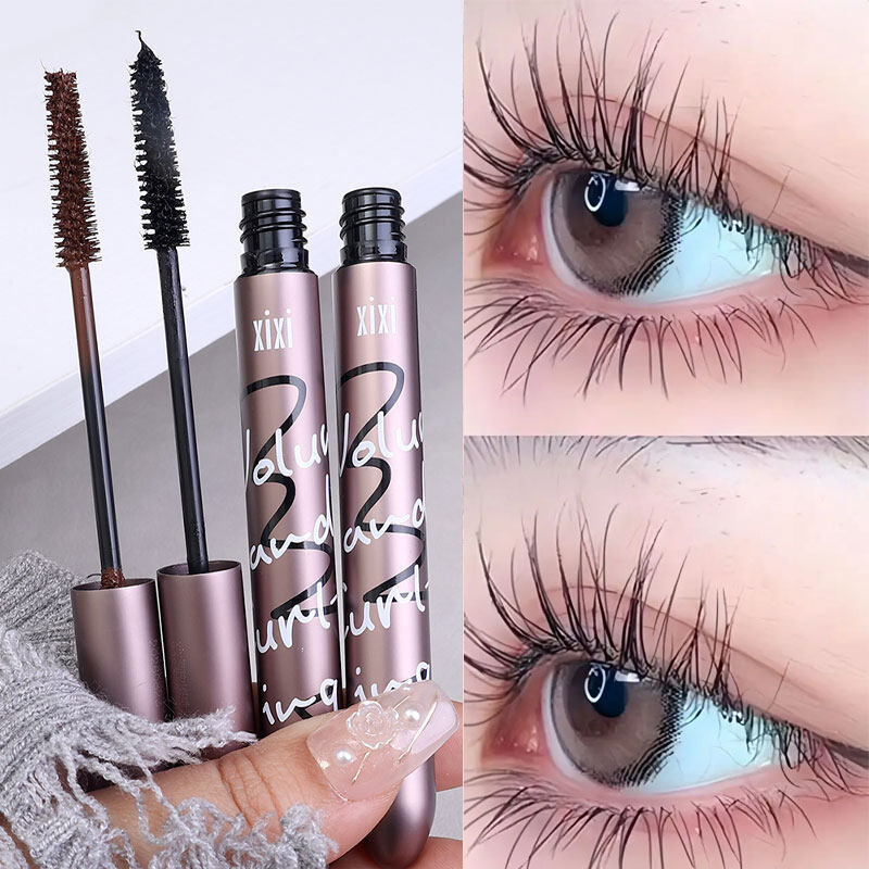 Chống thấm nước màu đen Brown Mascara lâu dài mờ nhanh khô siêu bút lông mảnh kéo dài Mascara Lông mi nối mi