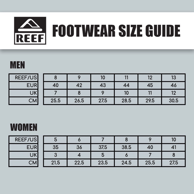 Reef shoe outlet size chart