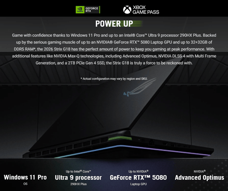 Asus ROG Strix G18 G815LR | 18'' 2.5K 300Hz | Core Ultra 9 290HX+ | 32GB DDR5 | 1TB SSD | RTX5070Ti 12GB | W11 8 dfece473d5e8b9b1cf2df918de5054cb
