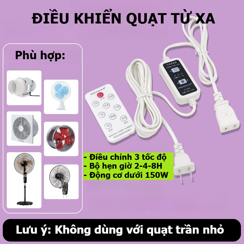 (NEW) Bộ Điều Khiển Quạt, Biến Quạt Thông Thường Thành Quạt Thông Minh – 3 Cấp Độ Gió, Hẹn Giờ, 150W -kkthanhtung