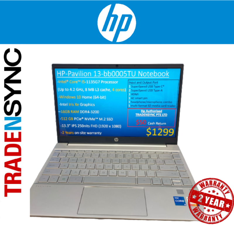 HP Pavilion Laptop 13-bb0005TU ■ I5-1135G7 ■Intel Iris Xe ■16GB Ram DDR4-3200 ■512GB SSD ■13.3IPS FHD 250nits ■ 2 Years on-site warranty