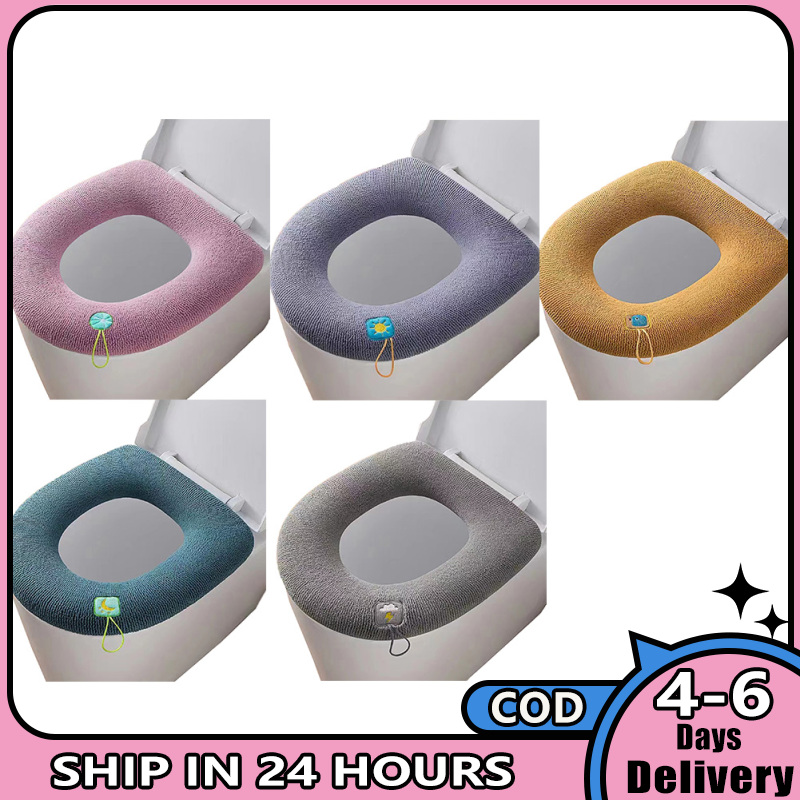 Dày Bệ ngồi toilet Bìa mat với xử lý có thể giặt mùa đông ấm mềm Seat trường hợp phụ kiện phòng tắm
