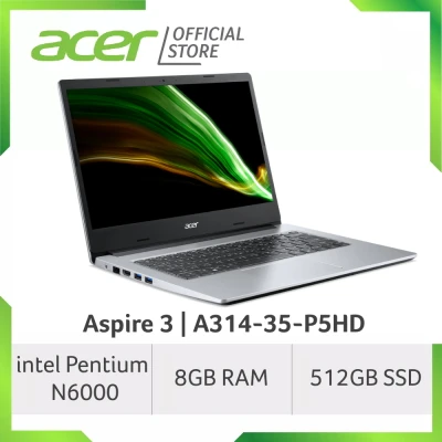 Acer Aspire 3 A314-35-P5HD 14 Inches FHD Laptop | Pentium N6000 | 8GB RAM | 512GB SSD Storage