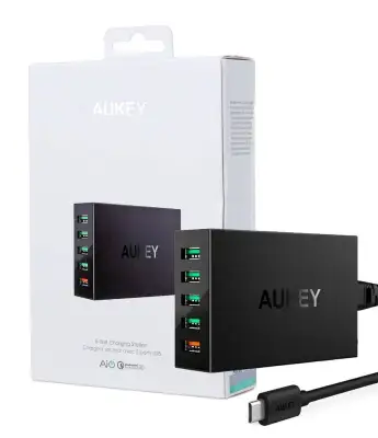 Aukey PA-T15 5-Port Wall Charger with Quick Charge 3.0 (UK)