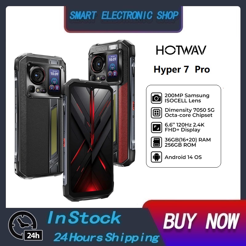 HOTWAV Hyper 7 Pro Rugged Phone Dimensity 7050 5G 200MP Android 14 6.6'' FHD+ 120Hz Smartphone 36GB 256GB 10800mAh 33W Cellphone ราคา 11,200 บาท*ส่งฟรี