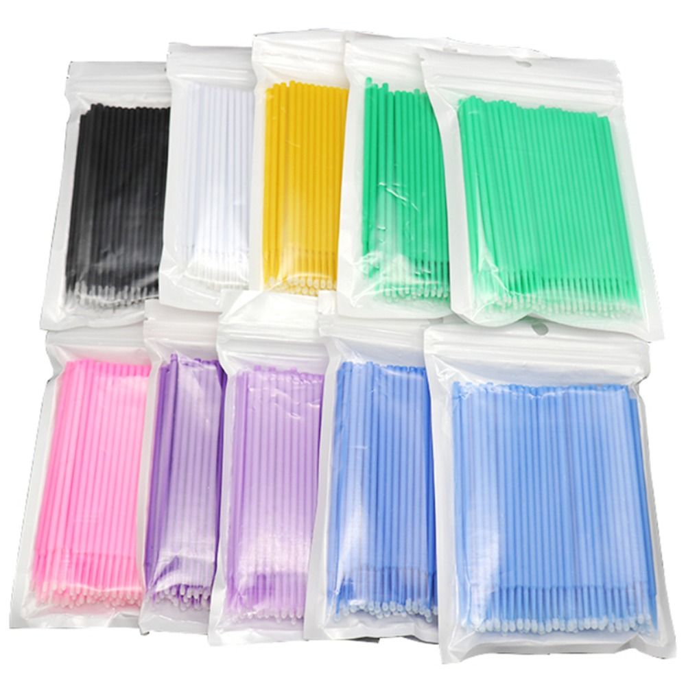 BOBO MISS 100 cái Đầy màu sắc Dụng cụ làm sạch keo dán lông mi Thẩm mỹ viện Phụ nữ Dụng cụ trang điểm Tăm bông dùng một lần Bàn chải siêu nhỏ Dụng cụ nối mi Cọ chuốt mascara