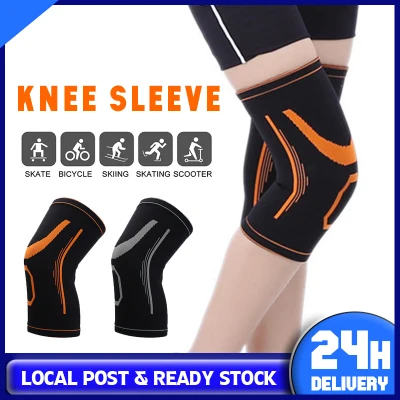 【Ready Stock】2PCS Protective Injury Recovery Pain Relief Support Knee Pads Sports Leg Knee Support Pain Brace Wrap Safety Patella Knee Guard Sleeve Running Cycling Kneepad
