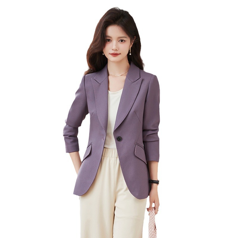 Autumn And Winter New High-End Purple Wool Professional OL Suit Set, Feminine Temperament Fashionable Casual Suit Two-Piece Set ราคา 3,064 บาท*ส่งฟรี