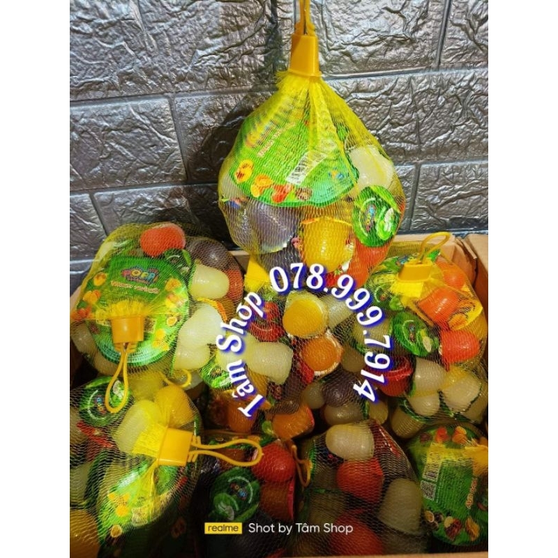 THẠCH RAU CÂU TRÁI CÂY MIX VỊ POOPI (TÚI LƯỚI 500G)