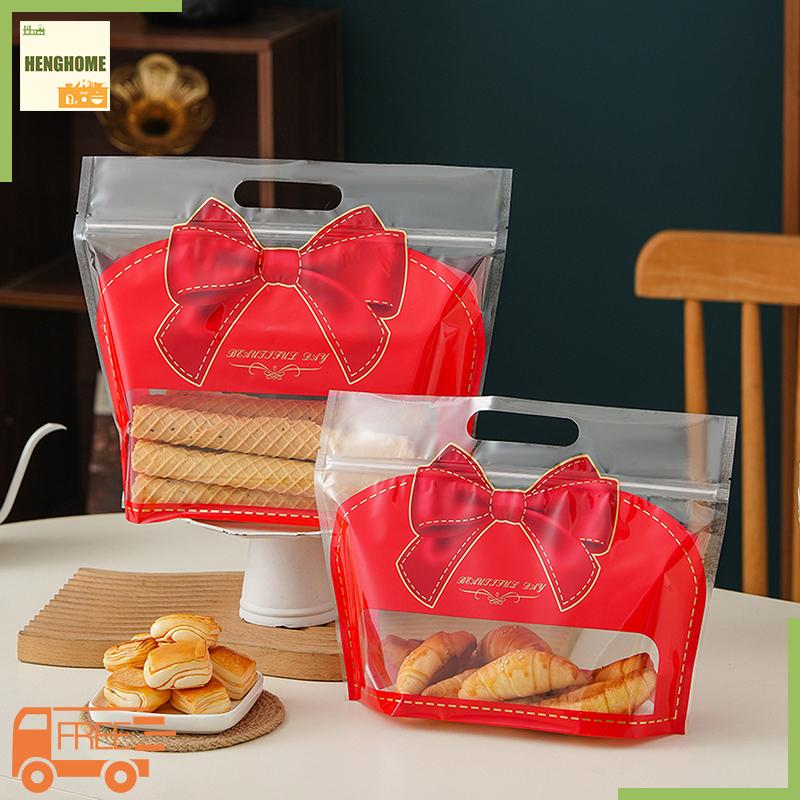 HENGHOME 50pcs Red Bowknot hình dạng Tote Túi Quà Tặng kẹo trang sức bao bì túi sinh nhật Lễ Hội Đảng ủng hộ túi trong suốt tự khóa túi Giá 126,731 Đồng*Miễn phí vận chuyển