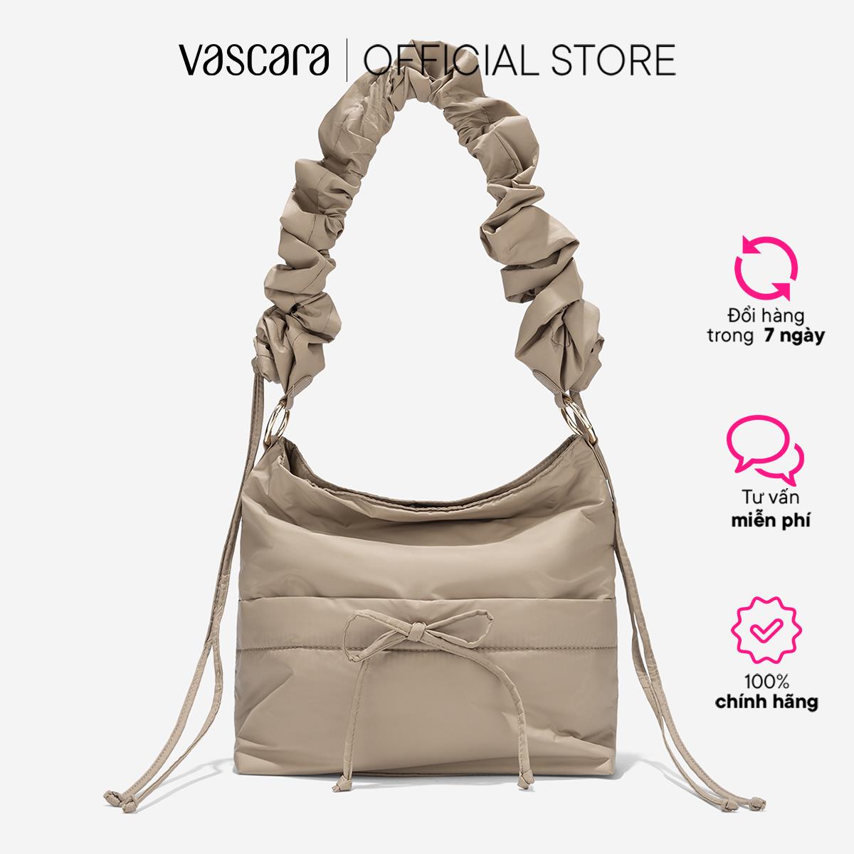  Vascara Túi Đeo Vai Vải Dù Dây Rút Phối Quai Nhún - TOT 0171 