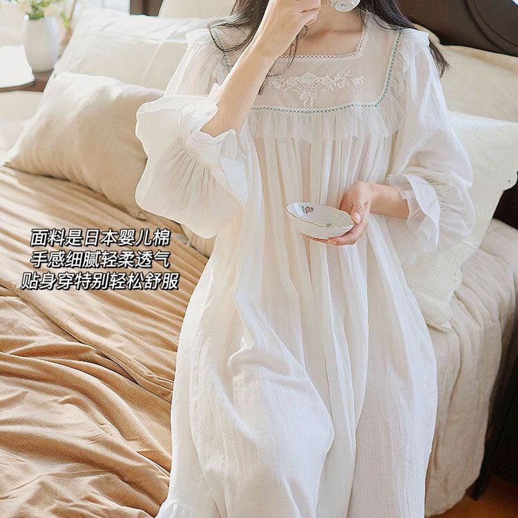 WGB Hàng Mới Về Đầm Ngủ Ren Công Chúa Phong Cách Pháp Cổ Điển Thời Trang Xuân Thu Mới 2023 22