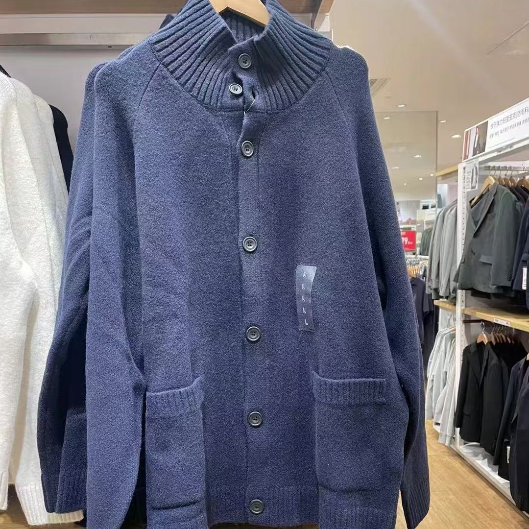 Nhật Bản mới Uniqlo u-home nam và nữ SOUFFLE sợi Áo cardigan dệt kim/Áo len 24 mẫu mới 469467