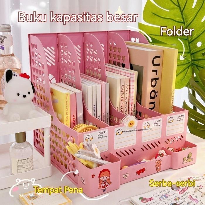 Rak Buku Sekat /rak Buku Minimalis/desk Organizer /Rak File Susun/ Perlengkapan Kantor Rak