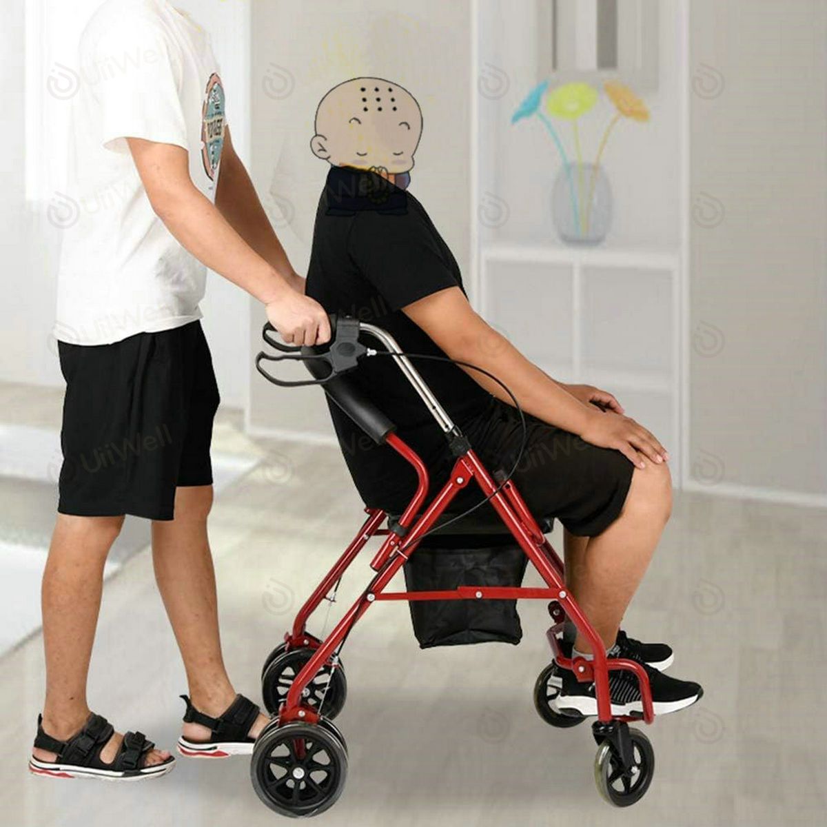 【รับประกัน 3 ปี】รถเข็นผู้ป่วย walker ช่วยเดิน รถเข็นผู้สูงอายุ Rollator รถเข็นผู้ป่วยหัดเดิน พับเก็บได้ wheelchair ช่วยพยุงเดินและนั่งพักได้ wheelchairรถเข็นผู้ป่วย ราคา 1,735 บาท*ส่งฟรี