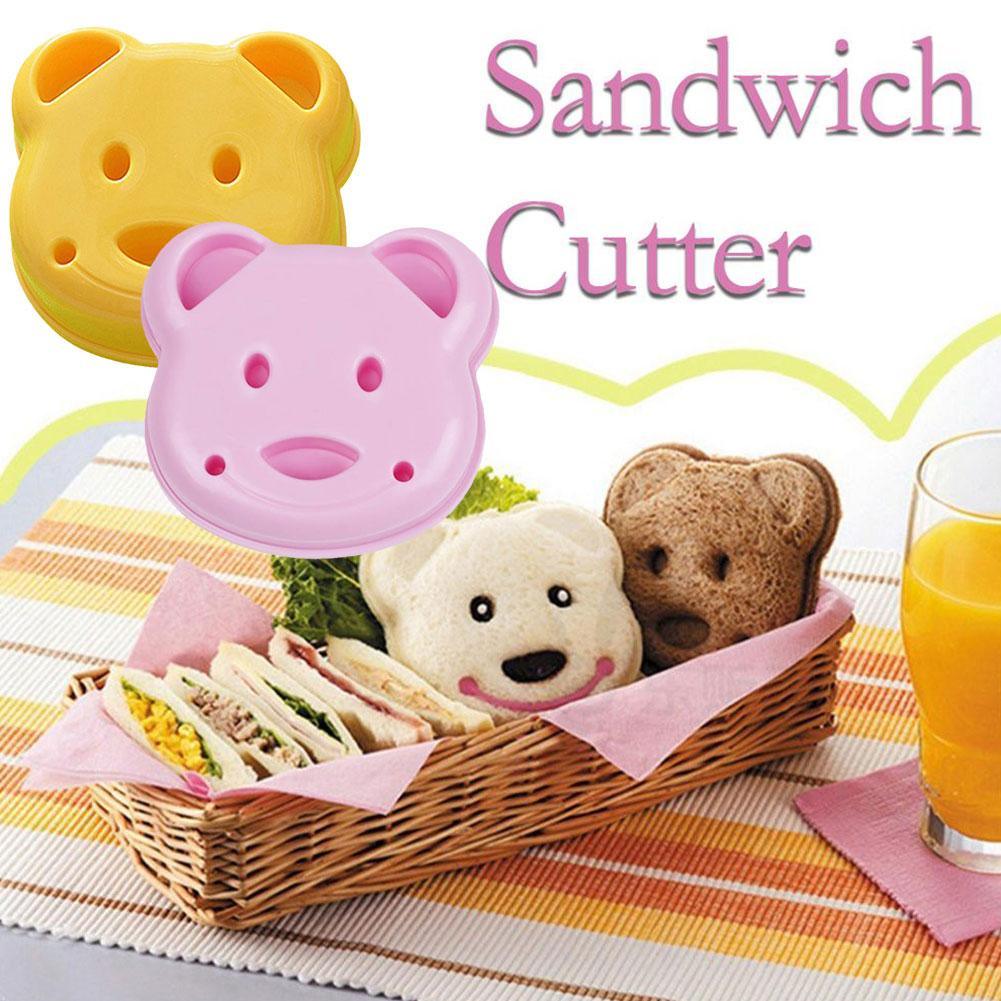 Bear Shaped Cute Cartoon Sandwich Mold Toast Cutter Biscuit Breakfast Embosser Tool Mould Baking For Kids Bread Bento DIY E9P6