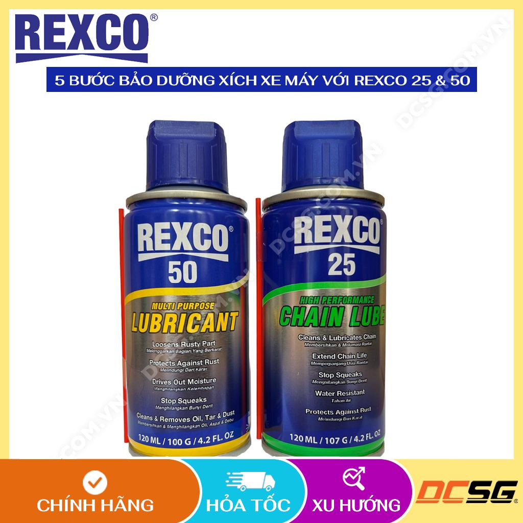 Combo bảo dưỡng và bôi trơn xích xe máy với REXCO 25 & 50 | DCSG