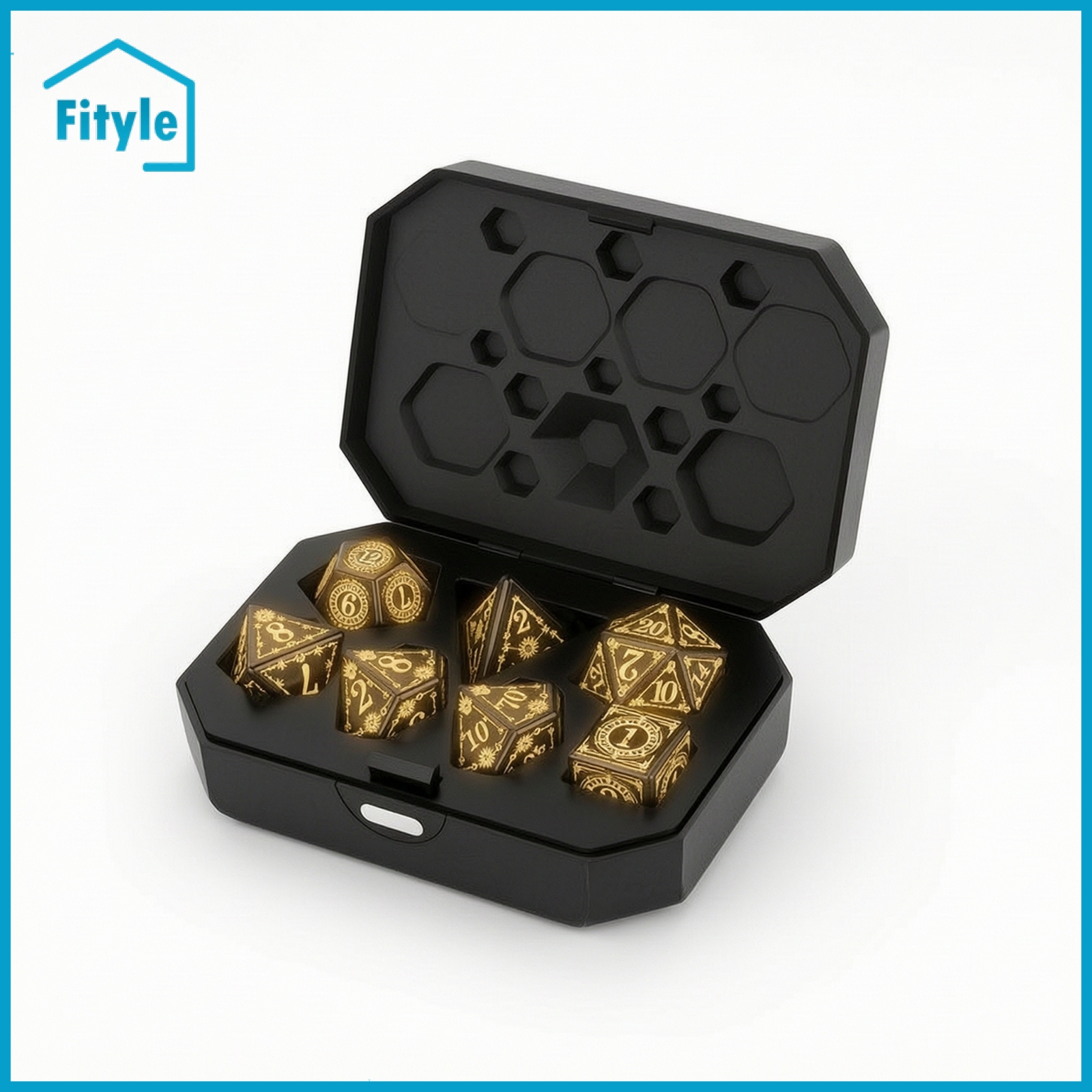 Fityle Motion Activated Glowing Dice with Charging Case Long Lasting Dice Set with Charging Box Portable Gaming Accessories Easy to Read for Rpg Players, Gamers, Tabletop Games, Board Game Nights, Travel ราคา 5,035 บาท*ส่งฟรี