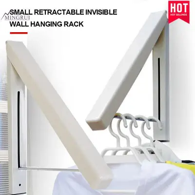 Stainless Folding Wall Hanger Mount Retractable Clothes Indoor Hangers Towel