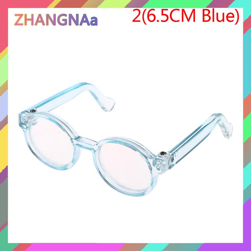 ZHANGNAa Phụ kiện kính búp bê vải nhung lông gọng tròn 6.5/9.5cm Kính mắt trong suốt