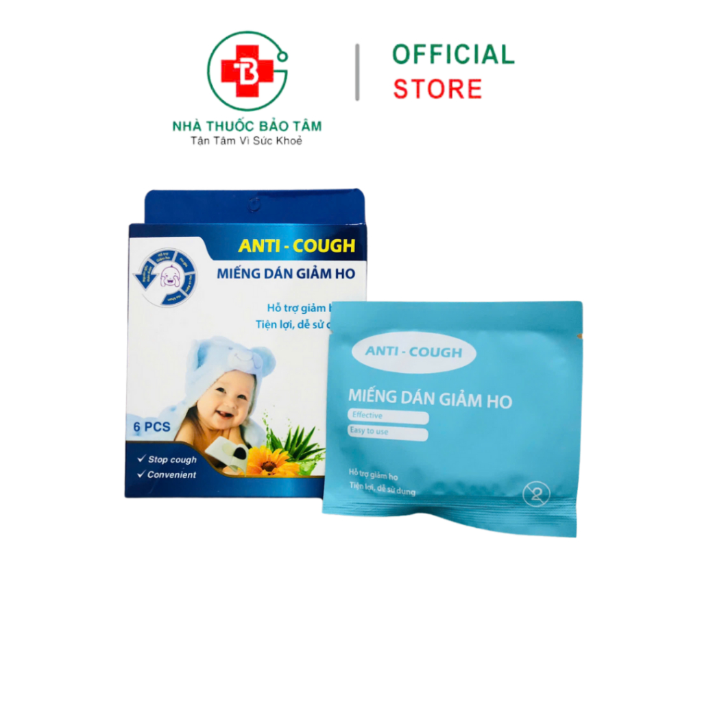 Miếng dán giảm ho từ thảo dượᴄ Anti-Cough Hỗ trợ giảm các triệu chứng ho do cảm lạnh, phòng ngừa viêm phế quản - Hộp 6PC