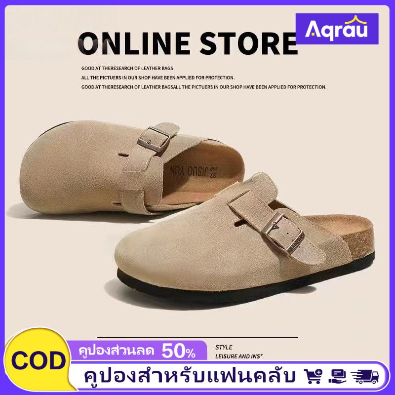 Aqrau 【ของจริง💯】รองเท้าผู้หญิง ผู้หญิง2025ใหม่สไตล์เป่าโถวรองเท้าแตะแบนและรองเท้าแตะฤดูใบไม้ผลิและฤดูใบไม้ร่วงใหม่แฟชั่นย้อนยุคทุกการแข่งขันสวมใส่ด้านนอกลื่น ราคา 138 บาท*ส่งฟรี